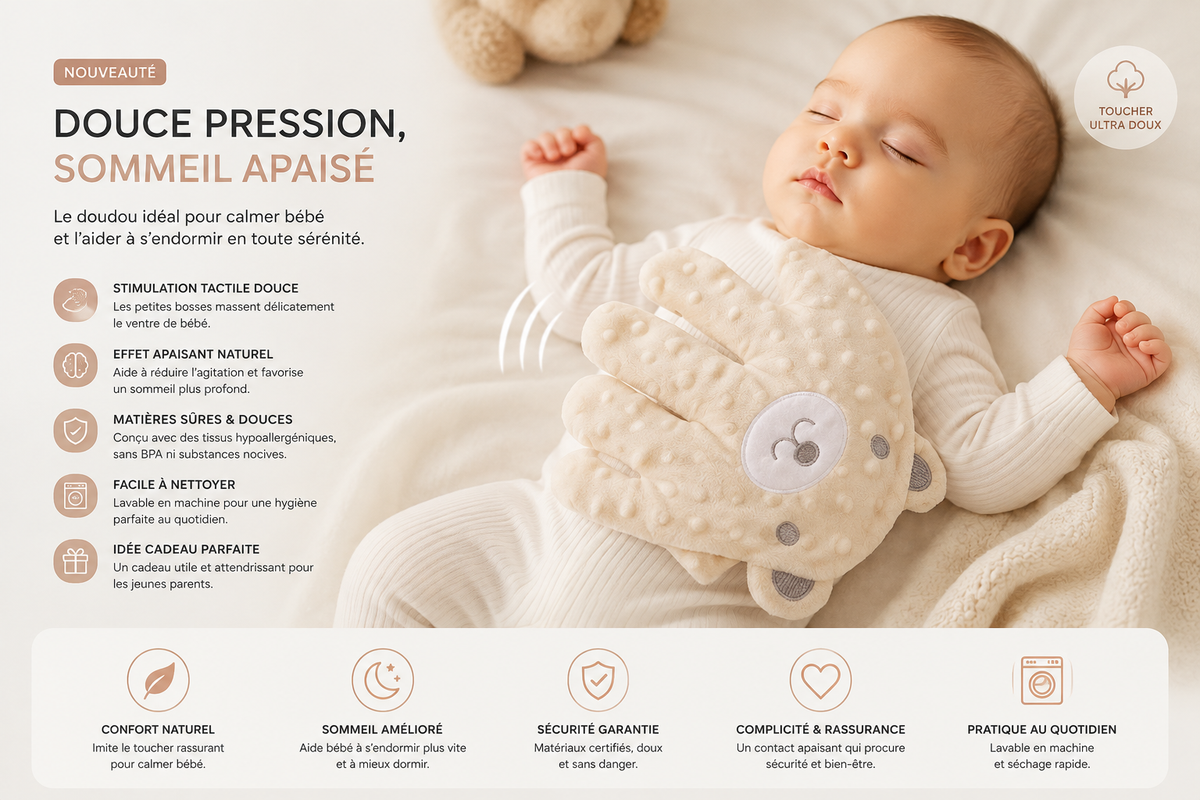 Doudou Apaisant Ergonea™ – Douceur & Réconfort pour Bébé