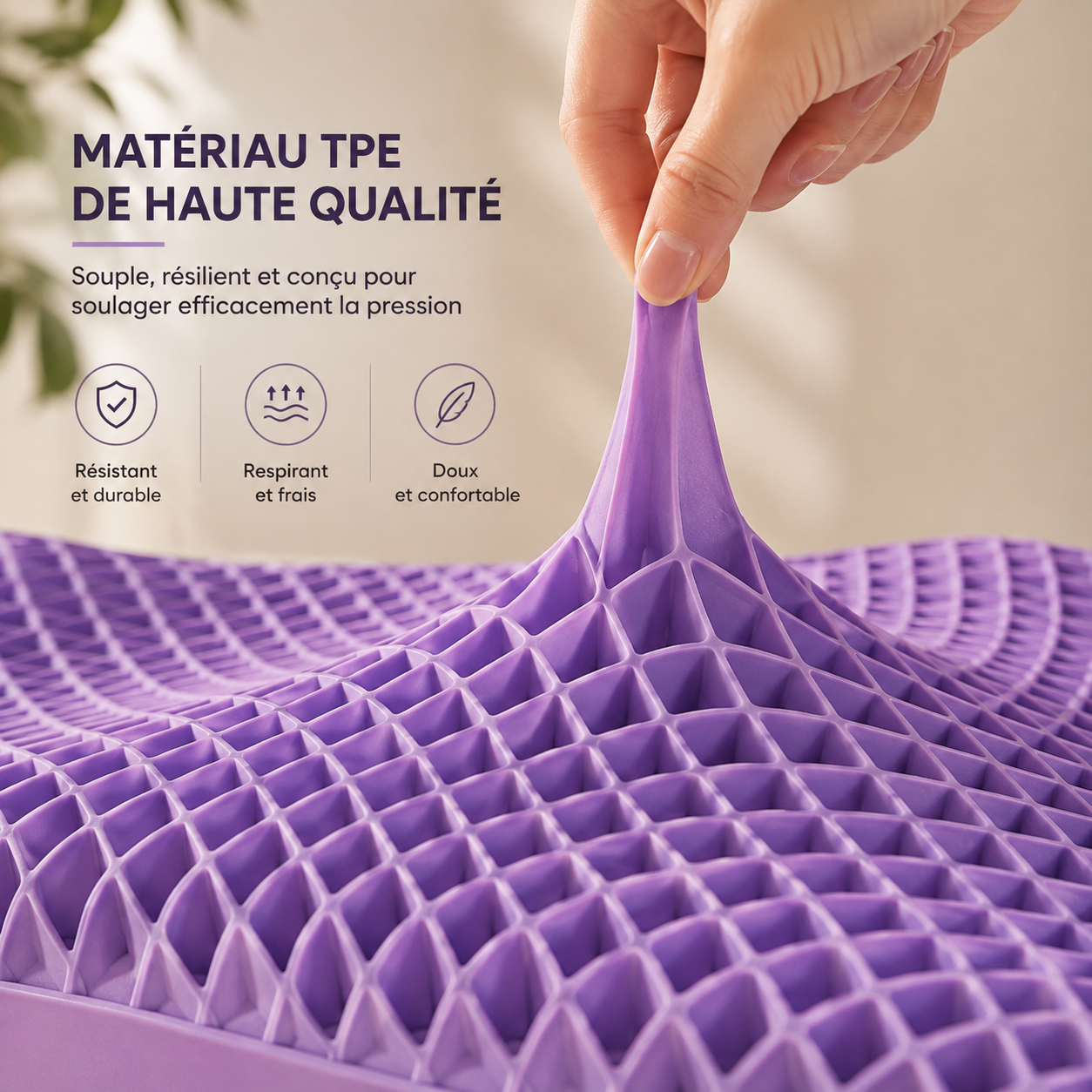 Coussin Gel Ergonomique Ergonea™ – Confort & Soutien Respirant