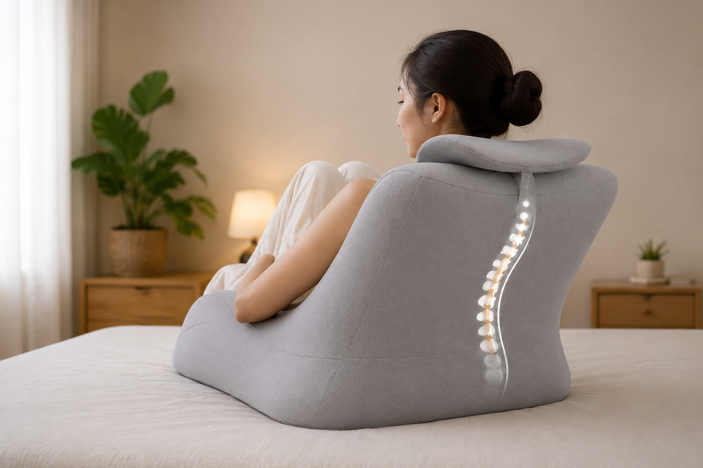 Coussin de Lecture Ergonomique Ergonea™ – Soutien Dos & Nuque