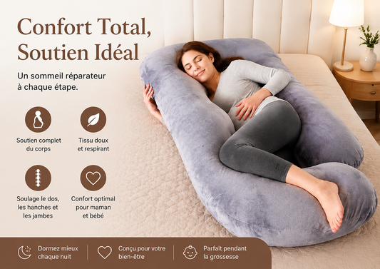 Coussin de Grossesse Ergonea™ – Confort & Soutien Complet