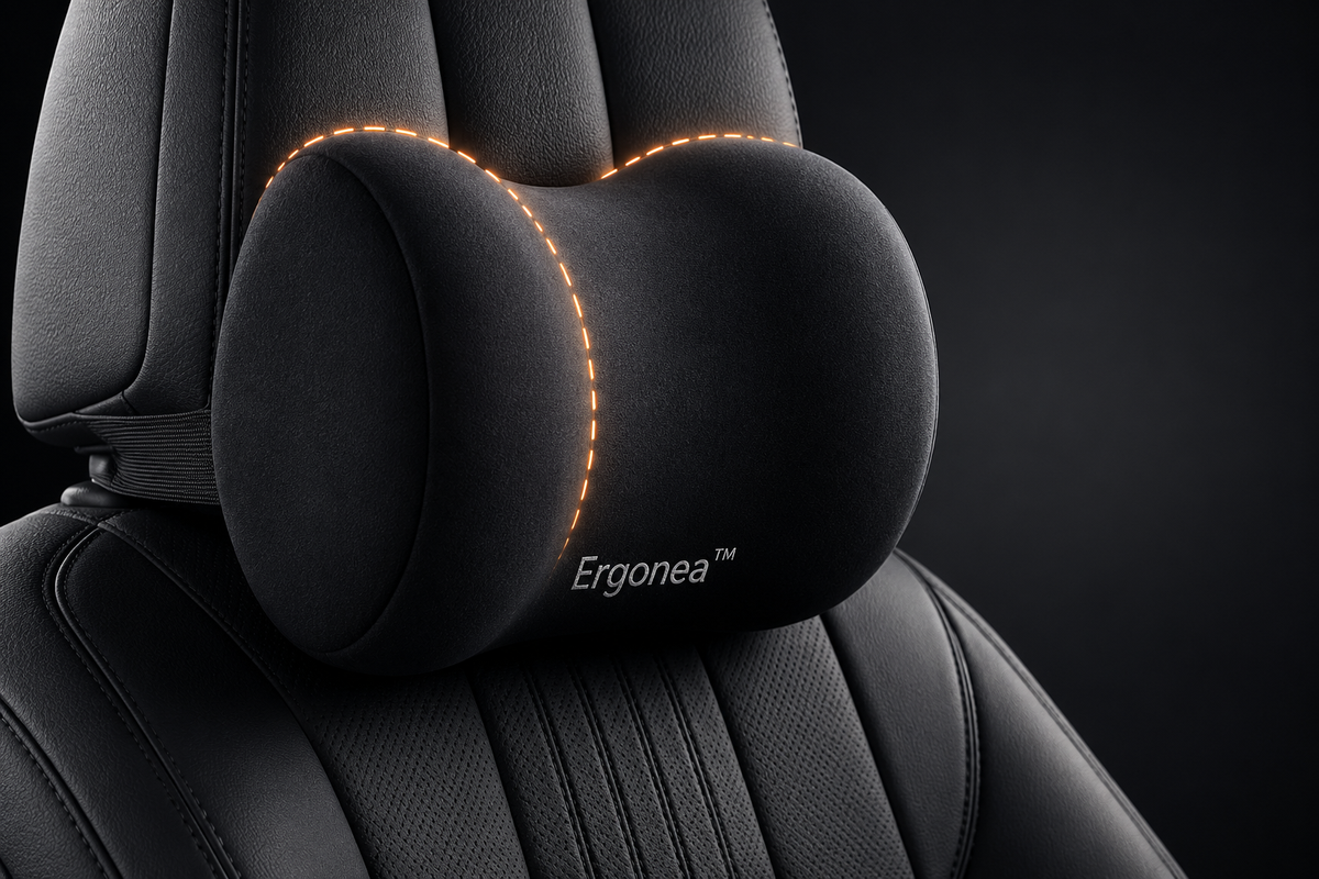 Coussin Lombaire & Appui-Tête Ergonea™ – Confort & Soutien en Voiture