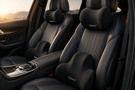 Coussin Lombaire & Appui-Tête Ergonea™ – Confort & Soutien en Voiture
