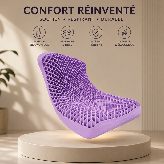 Coussin Gel Ergonomique Ergonea™ – Confort & Soutien Respirant