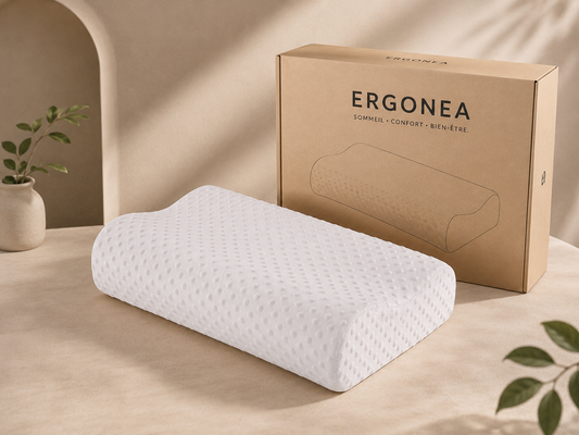 Oreiller Cervical Ergonea™ – Mémoire de Forme & Soutien de la Nuque