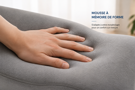 Coussin Rehausse-Jambes Ergonea™ – Double Vague & Mémoire de Forme