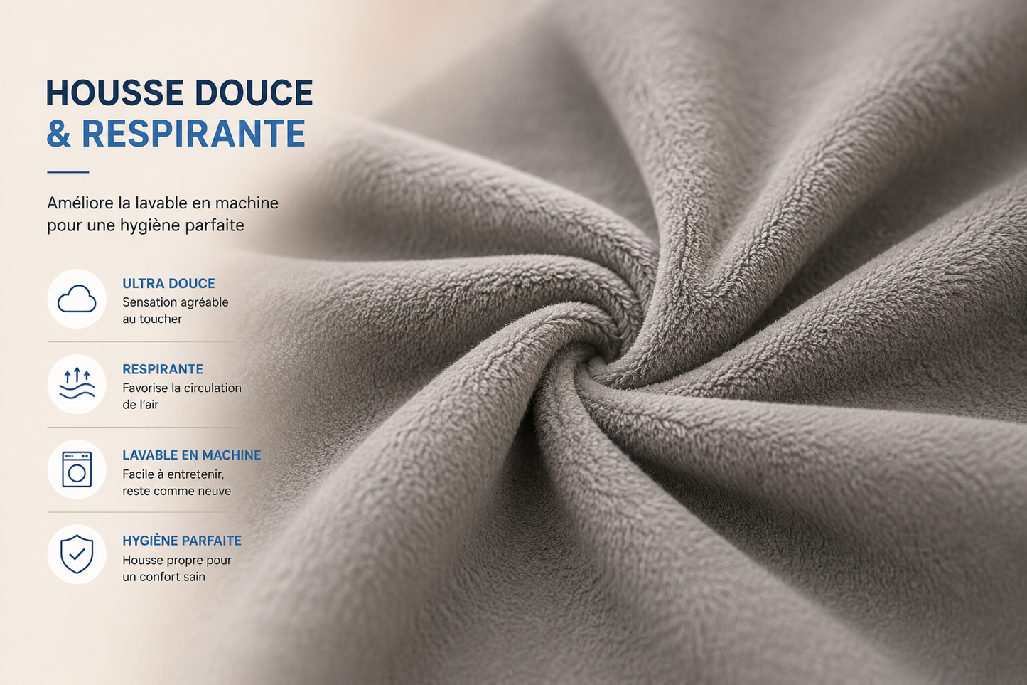 Coussin Rehausse-Jambes Ergonea™ – Double Vague & Mémoire de Forme