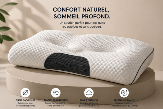 Oreiller Ergonomique Ergonea™ – Soutien Cervical & Confort Naturel