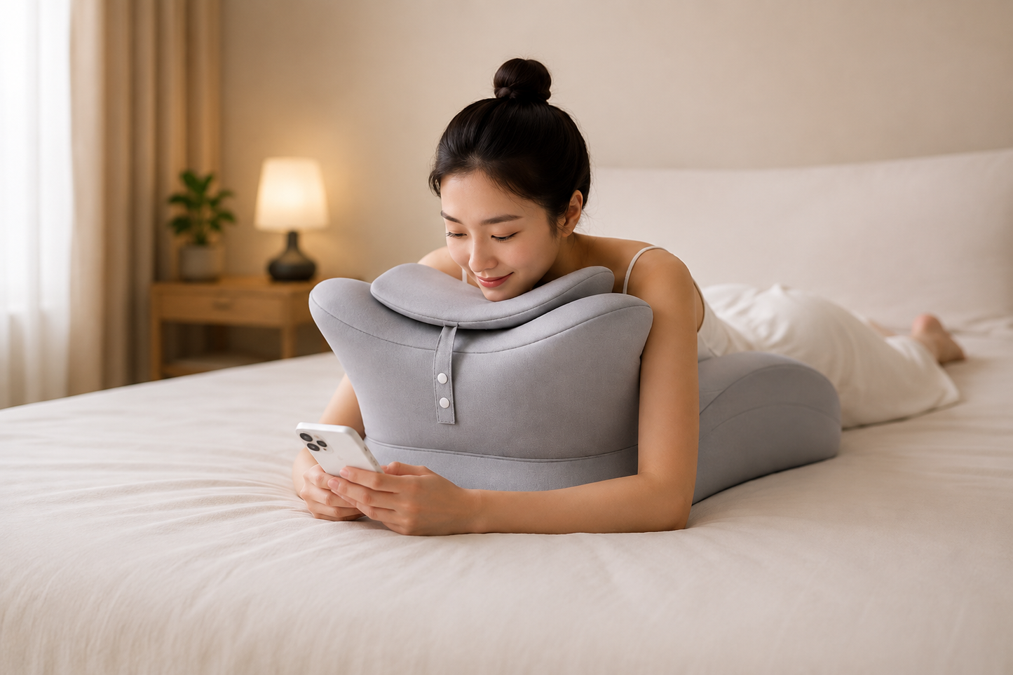 Coussin de Lecture Ergonomique Ergonea™ – Soutien Dos & Nuque